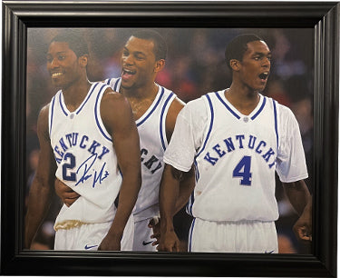 Ravi Moss Autographed Kentucky Wildcats 11 x 14 Photograph Custom Framing #2- COA (with Rajon Rondo)-Powers Sports Memorabilia
