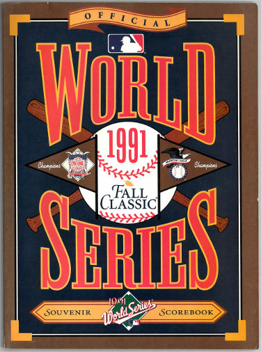 1991 Official World Series Souvenir Game Program/Scorebook- Minnesota Twins vs Atlanta Braves-Powers Sports Memorabilia