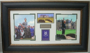 Arnold Palmer 1961-1995 St Andrews British Open 3 Photograph/Scorecard - Premium Leather Framing-Powers Sports Memorabilia