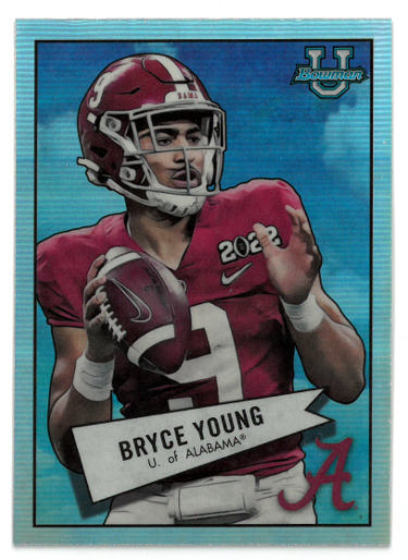 Bryce Young 2022 Bowman U Chrome 1952 Retro Refractor Rookie Card (RC) #52BF-1 (Alabama/Panthers)-Powers Sports Memorabilia