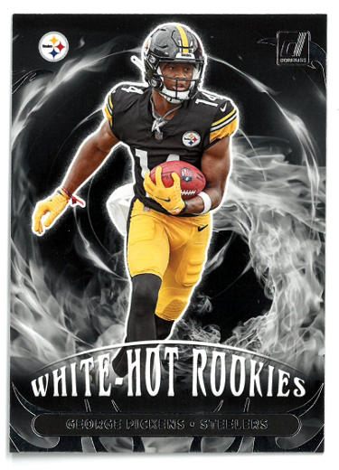 George Pickens 2022 Panini Donruss White-Hot Rookies Insert Card (RC) #WHR-8 (Pittsburgh Steelers)-Powers Sports Memorabilia