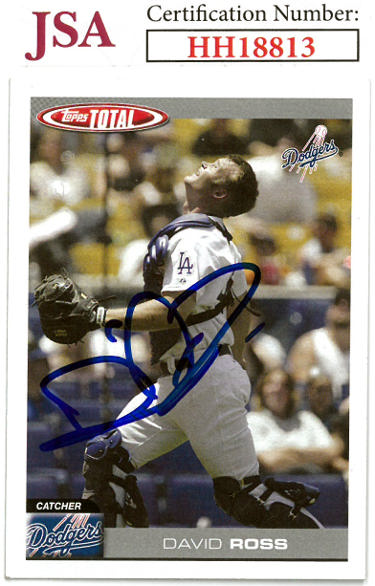 David Ross Autographed 2004 Topps Total Baseball On Card Auto #138- JSA #HH18813 (Los Angeles Dodgers)-Powers Sports Memorabilia