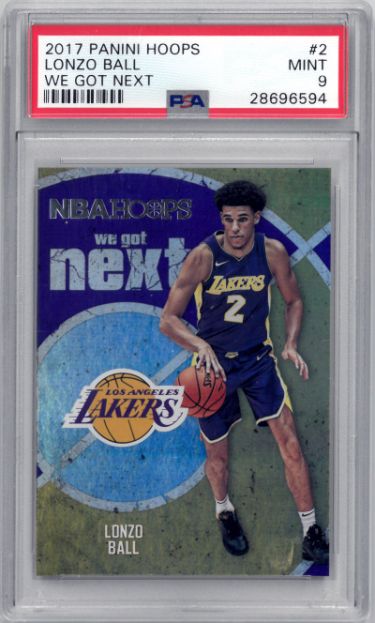 Lonzo Ball 2017-18 Panini NBA Hoops We Got Next Rookie Card (RC) #2- PSA Graded 9 Mint (Los Angeles Lakers)-Powers Sports Memorabilia