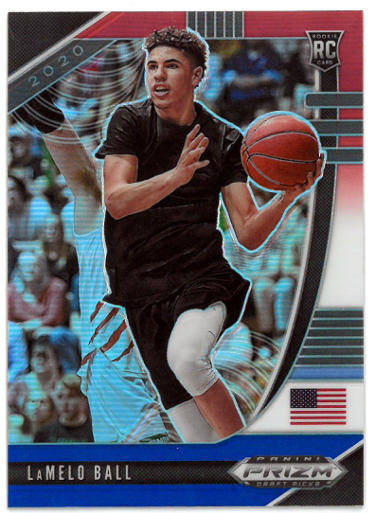 LaMelo Ball 2020-21 Panini Draft Picks Red White Blue Prizm Rookie Card (RC) #3 (Charlotte Hornets)-Powers Sports Memorabilia