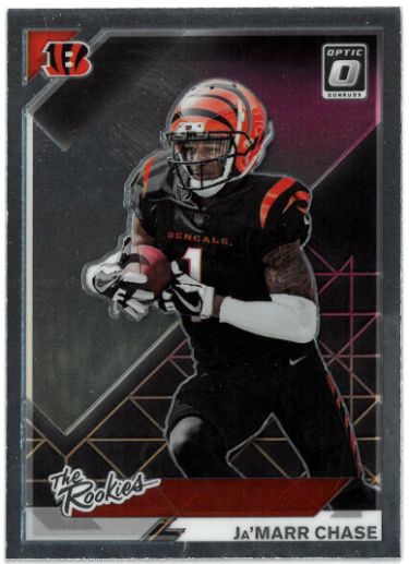 Ja'Marr Chase 2021 Panini Donruss Optic The Rookies Card (RC) #TR-7 (LSU/Bengals)-Powers Sports Memorabilia