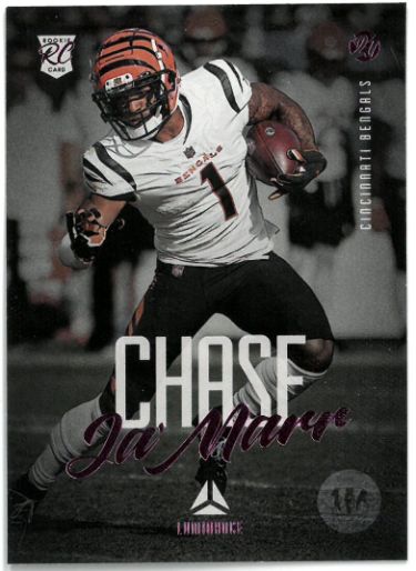 Ja'Marr Chase 2021 Chronicles Luminance Pink Rookie Card (RC) #212 (LSU/Bengals)-Powers Sports Memorabilia
