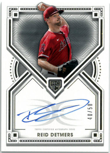 Reid Detmers Autographed 2002 Topps Definitive Collection Rookie On Card Auto (RC) #DRA-RDE- /50 (Los Angeles Angels)-Powers Sports Memorabilia