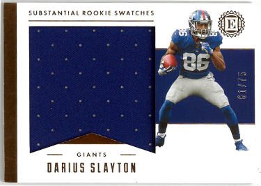 Darius Slayton 2019 Encased Substanial Jumbo Swatches Rookie Card (RC) #SR59- /75 (New York Giants)-Powers Sports Memorabilia