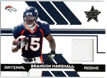 Brandon Marshall 2006 Leaf Rookies & Stars Materials Rookie Card (RC) #266- /799 (Denver Broncos)-Powers Sports Memorabilia