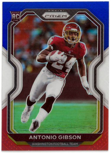 Antonio Gibson 2020 Panini Prizm Red/White/Blue Card #384 (Washington Commanders)-Powers Sports Memorabilia