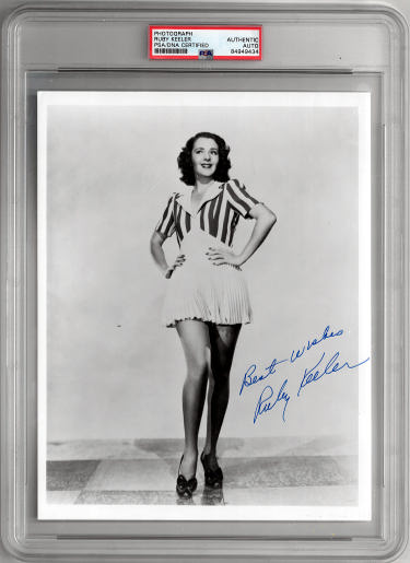 Ruby Keeler Autographed Vintage 8x10 B&W Photo Best Wishes ?Çô PSA Encapsulated (1941 Sweetheart of The Campus/Ozzie Nelson)-Powers Sports Memorabilia