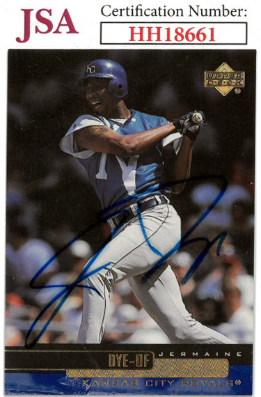 Jermaine Dye Autographed 2000 Upper Deck Baseball On Card Auto #134- JSA #HH18661 (Kansas City Royals)-Powers Sports Memorabilia