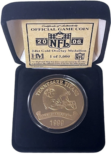 2006 Tennessee Titans Official Highland Mint 24KT Gold Game Coin NFL 1999 Inaugural Season (Rare-NEW)-Powers Sports Memorabilia