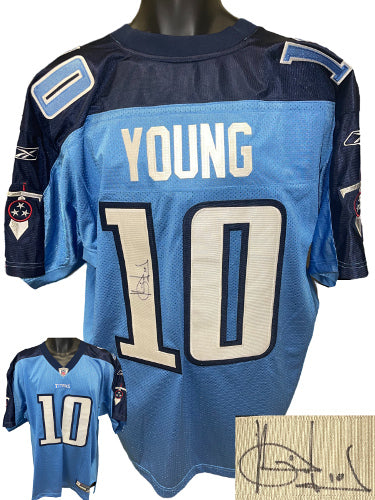 Vince Young Autographed Tennessee Titans Authentic Reebok Onfield NFL Equipment Jersey #10- Beckett Rev-Powers Sports Memorabilia