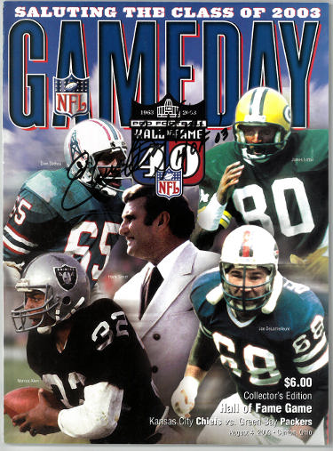Elvin Bethea Autographed 2003 Pro Football HOF Gameday Magazine/Program w/ HOF 03- COA-Powers Sports Memorabilia