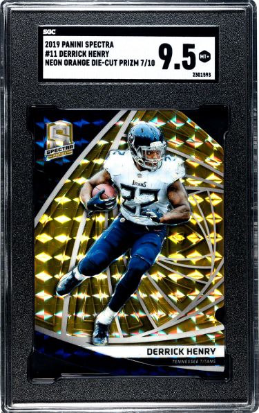 Derrick Henry 2019 Panini Spectra Prizm Die-Cut Card #11- 07/10- SGC Graded 9.5 Mint+ (Tennessee Titans)-Powers Sports Memorabilia