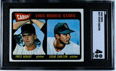 Steve Carlton 1965 Topps Rookie Card (RC) #477- SGC Graded 4 VG-EX (St. Louis Cardinals)-Powers Sports Memorabilia