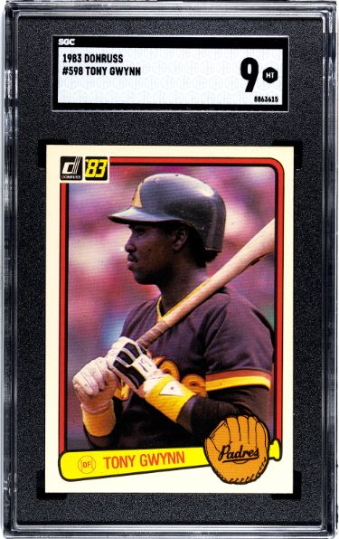 Tony Gwynn 1983 Donruss Rookie Card (RC) #598- SGC Graded 9 MT (San Diego Padres)-Powers Sports Memorabilia