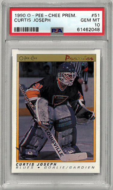 Curtis Joseph 1990-91 O-Pee-Chee Premier Rookie Card (RC) #51- PSA Graded 10 Gem Mint (St. Louis Blues)-Powers Sports Memorabilia