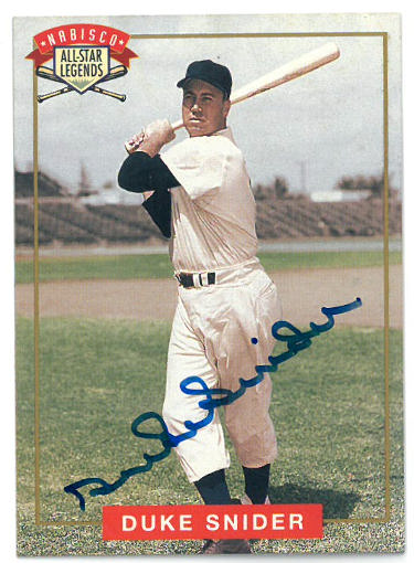 Duke Snider Autographed 1994 Nabisco All-Star Legends Baseball On Card Auto- MLBPA COA (Brooklyn Dodgers)-Powers Sports Memorabilia