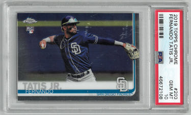 Fernando Tatis, Jr. 2019 Topps Chrome Rookie Card (RC) #203- PSA Graded 10 Gem Mint (San Diego Padres)-Powers Sports Memorabilia