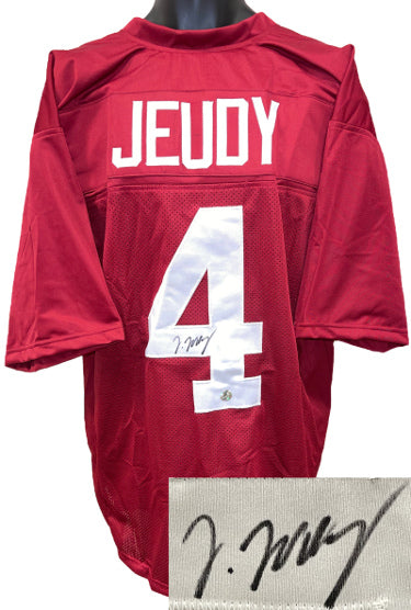 Jerry Jeudy Autographed Alabama Crimson Custom Stitched College Football Jersey XL- Bama Authentics Hologram BA16591-Powers Sports Memorabilia