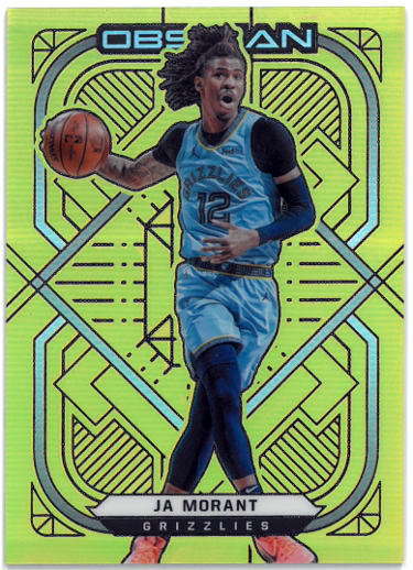 Ja Morant 2020-21 Panini Obsidian Electric Etch Yellow Flood Card #70 (Memphis Grizzlies)-Powers Sports Memorabilia