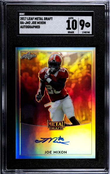 Joe Mixon 2017 Leaf Metal Draft Rookie On Card Auto #BA-JM2- SGC Graded 9 MT-10 Autograph (Alabama/Bengals)-Powers Sports Memorabilia