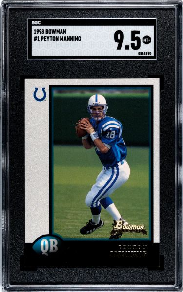 Peyton Manning 1998 Bowman Rookie Card (RC) #1- SGC Graded 9.5 MT+ (Indianapolis Colts)-Powers Sports Memorabilia