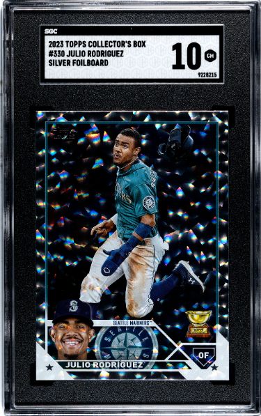 Julio Rodriguez 2023 Topps Collector's Box Silver Foilboard Card #330- SGC Graded 10 Gem Mint (Seattle Mariners)-Powers Sports Memorabilia
