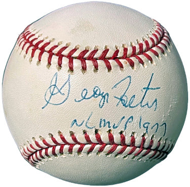 George Foster Autographed Rawlings Official Major League Baseball NL MVP 1977 very minor tone spots- COA (Cincinnati Reds)-Powers Sports Memorabilia