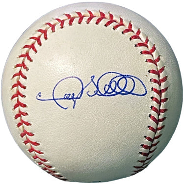 Gary Sheffield Autographed Rawlings Official Major League Baseball- COA w/ 2008 Game Ticket Stub/Side Panel Sig (Tigers/Braves)-Powers Sports Memorabilia