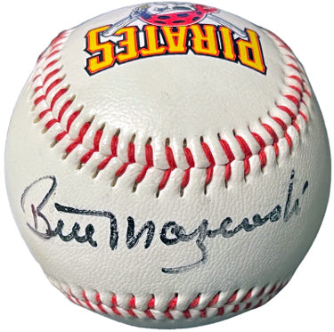Bill Mazeroski Autographed Pittsburgh Pirates MLB Logo Baseball- COA (Hall of Fame)-Powers Sports Memorabilia