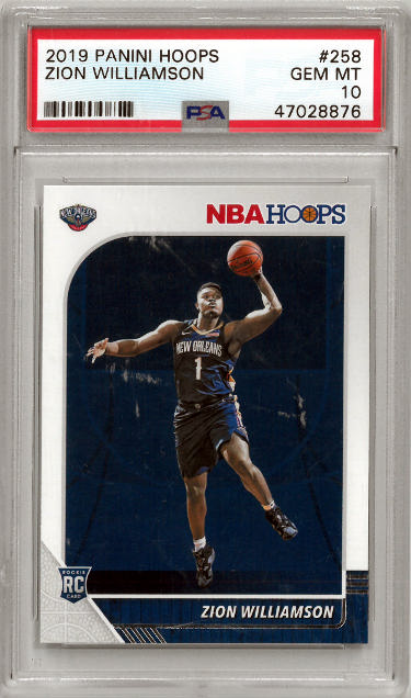 Zion Williamson 2019-20 Panini NBA Hoops Rookie Card (RC) #258- PSA Graded 10 Gem Mint (New Orleans Pelicans)-Powers Sports Memorabilia