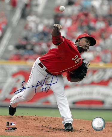 Edinson Volquez Autographed Cincinnati Reds MLB 8x10 Photo?Çô COA-Powers Sports Memorabilia