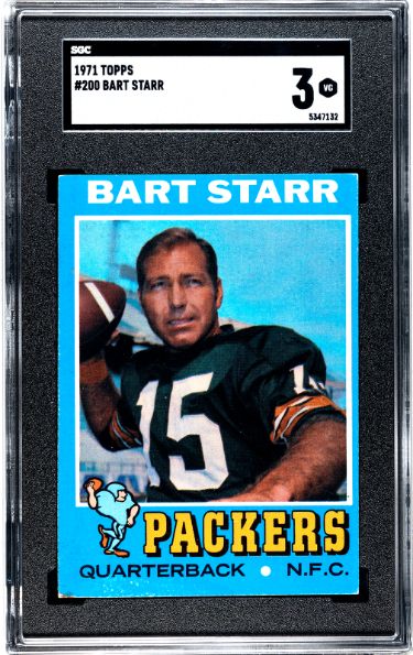 Bart Starr 1971 Topps Football Card #200- SGC Graded 3 VG (Green Bay Packers)-Powers Sports Memorabilia