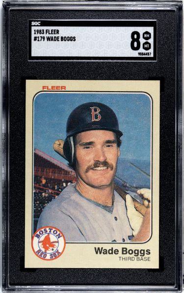 Wade Boggs 1983 Fleer Rookie Card (RC) #179- SGC Graded 8 NM-MT (Boston Red Sox)-Powers Sports Memorabilia