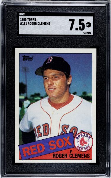 Roger Clemens 1985 Topps Baseball Rookie Card (RC) #181- SGC Graded 7.5 NM+ (Boston Red Sox)-Powers Sports Memorabilia