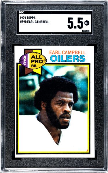 Earl Campbell 1979 Topps Rookie Card (RC) #390- SGC Graded 5.5 EX+ (Houston Oilers)-Powers Sports Memorabilia