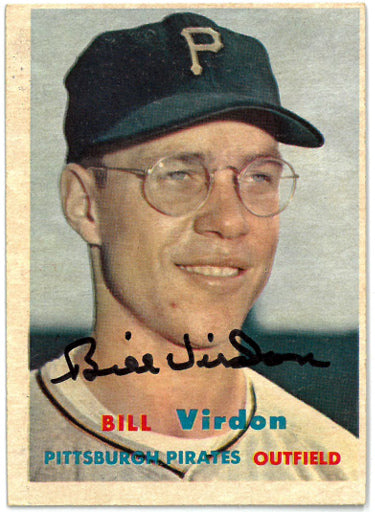 Bill Virdon Autographed 1957 Topps On Card Auto #110- COA (Pittsburgh Pirates)-Powers Sports Memorabilia