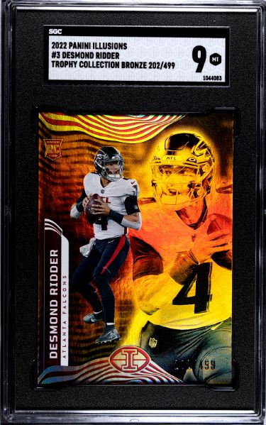 Desmond Ridder 2022 Panini Illusions Trophy Collection Bronze Rookie Card #3- /499- SGC Graded 9 Mint (Atlanta Falcons)-Powers Sports Memorabilia