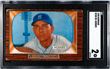 Gil Hodges 1955 Bowman Baseball Card #158- SGC Graded 2 Good (Brooklyn Dodgers)-Powers Sports Memorabilia