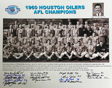 1960 Houston Oilers AFL Champions 16x20 Team Autographed Photo-16 Sigs COA- Banfield/Milstead/Kendall/Pitts/Wicher-Powers Sports Memorabilia