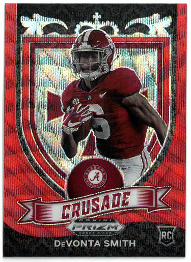 DeVonta Smith 2021 Panini Prizm Draft Picks Crusades Ruby Red Wave Rookie Card (RC) #165 (Alabama Crimson Tide/Heisman)-Powers Sports Memorabilia
