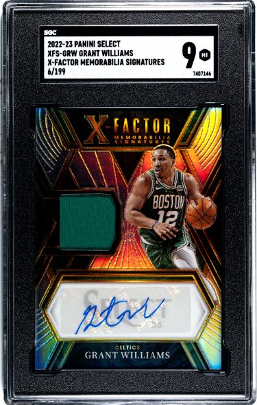Grant Williams 2022-23 Panini Select X-Factor Memorabilia Signatures Card #XFS-GRW- /199- SGC Graded 9 MT (Boston Celtics)-Powers Sports Memorabilia