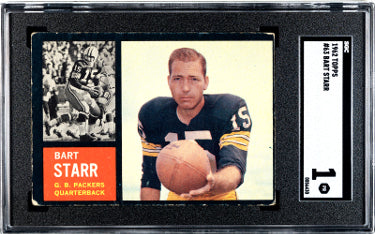 Bart Starr 1962 Topps Card #63- SGC Graded 1 Poor (Green Bay Packers/HOF)-Powers Sports Memorabilia