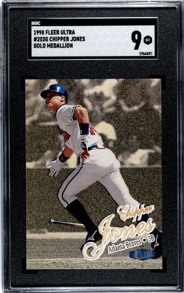 Chipper Jones 1998 Fleer Ultra Gold Medallion Card #202G- SGC Graded 9 MT (Atlanta Braves)-Powers Sports Memorabilia
