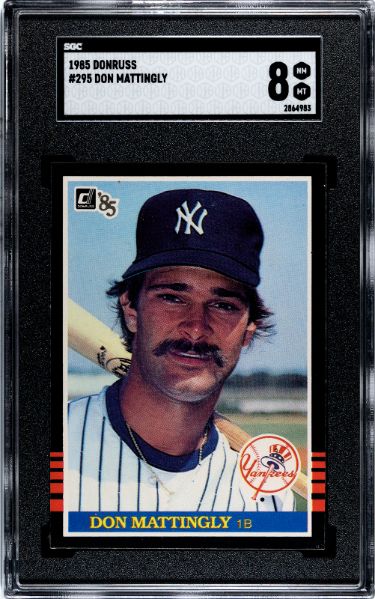 Don Mattingly 1985 Donruss Card #295- SGC Graded 8 NM-MT (New York Yankees/2nd Year)-Powers Sports Memorabilia