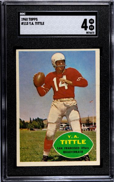 YA (Y.A.) Tittle 1960 Topps Card #113- SGC Graded 4 VF-EX (San Francisco 49ers)-Powers Sports Memorabilia