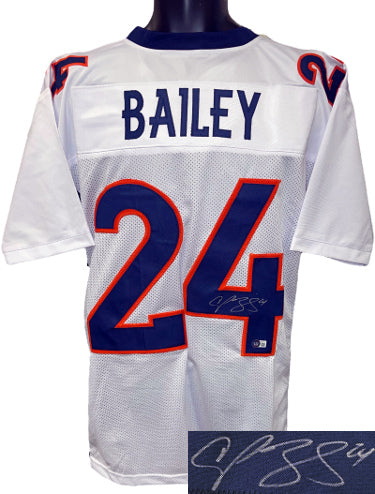 Champ Bailey Autographed Denver White Custom Stitched Pro Style Football Jersey #24 XL- Beckett Witnessed #WK35776-Powers Sports Memorabilia